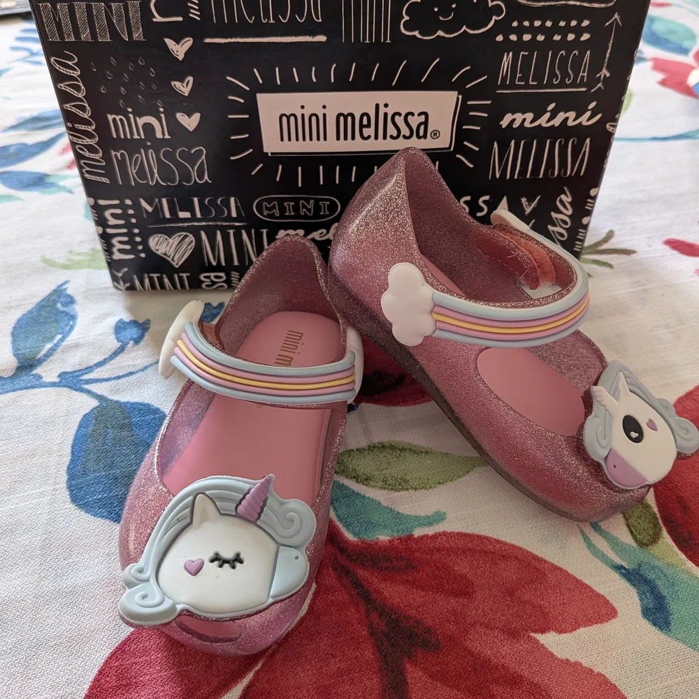 Mini Melissa Pink Unicorn Baby Shoes, Size 5